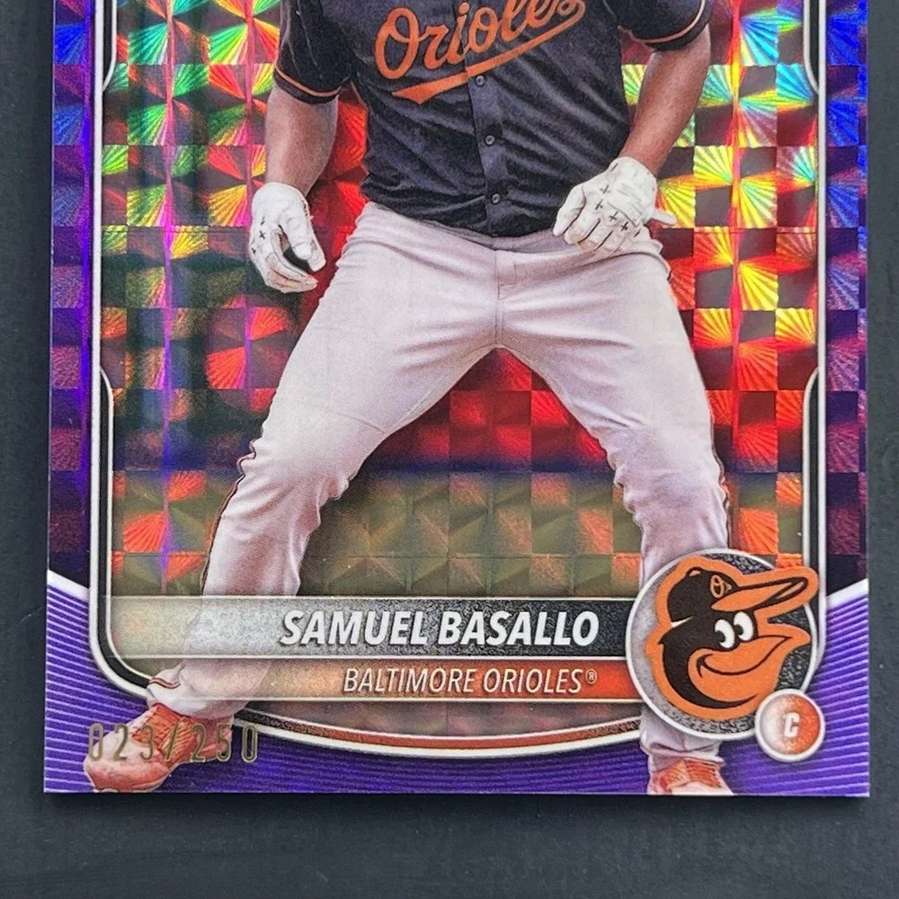 2025 Bowman Samuel Basallo Chrome Prospects Purple Geometric Refractor #/250